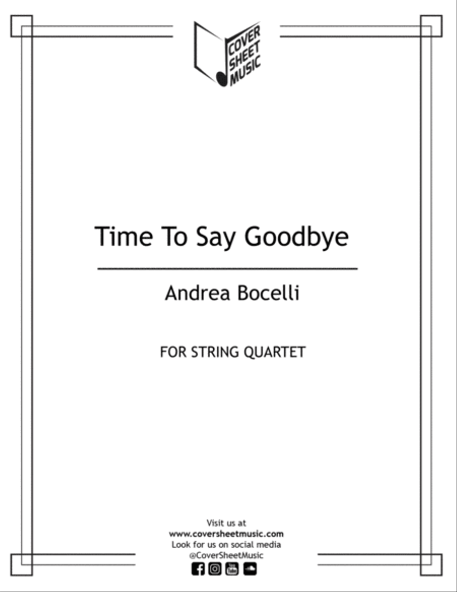 Time To Say Goodbye String Quartet scores gallery preview page 1
