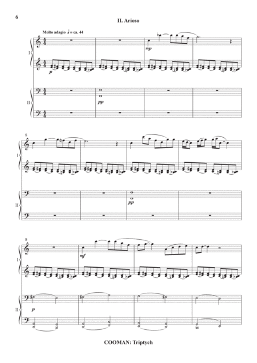Carson Cooman: Triptych for piano 4-hands Piano Duet scores gallery preview page 6