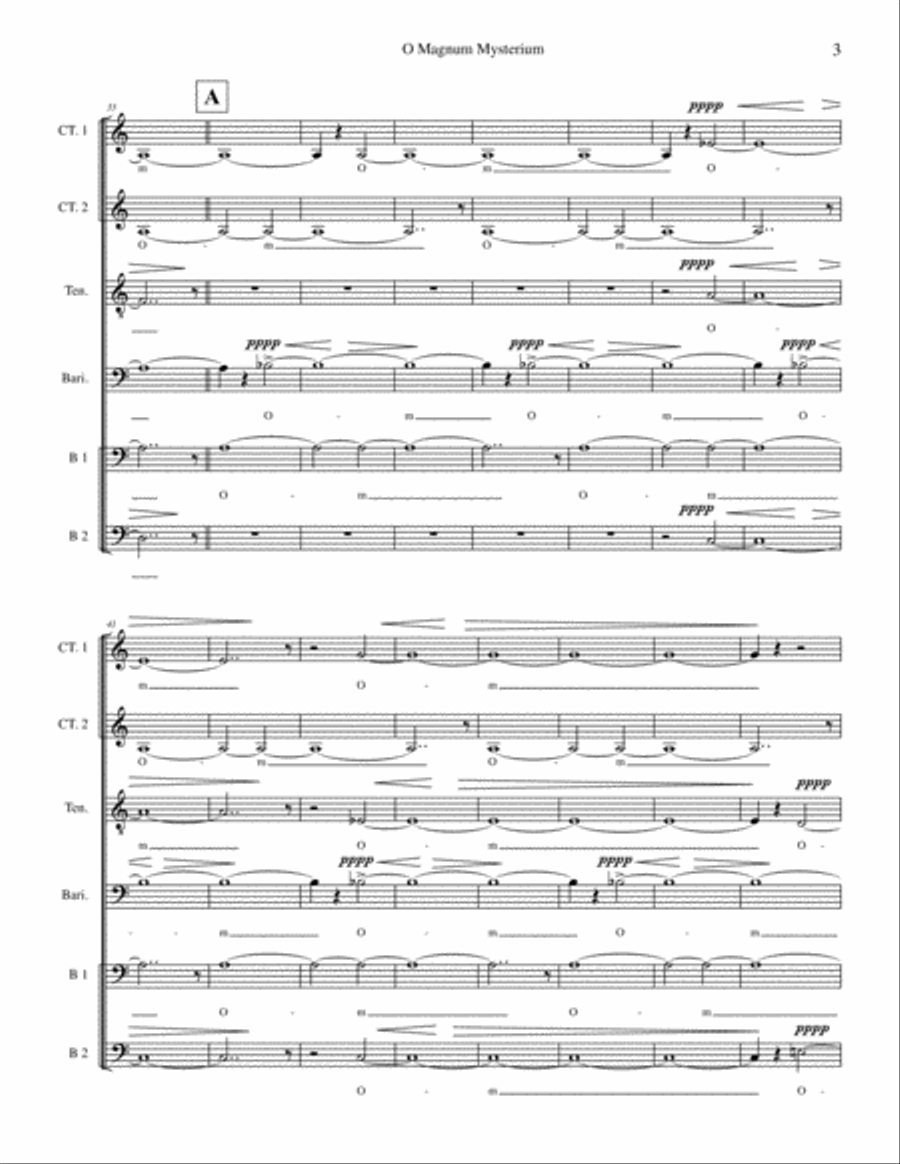 O Magnum Mysterium (2011) for all-male a cappella sextet TTBB scores gallery preview page 5