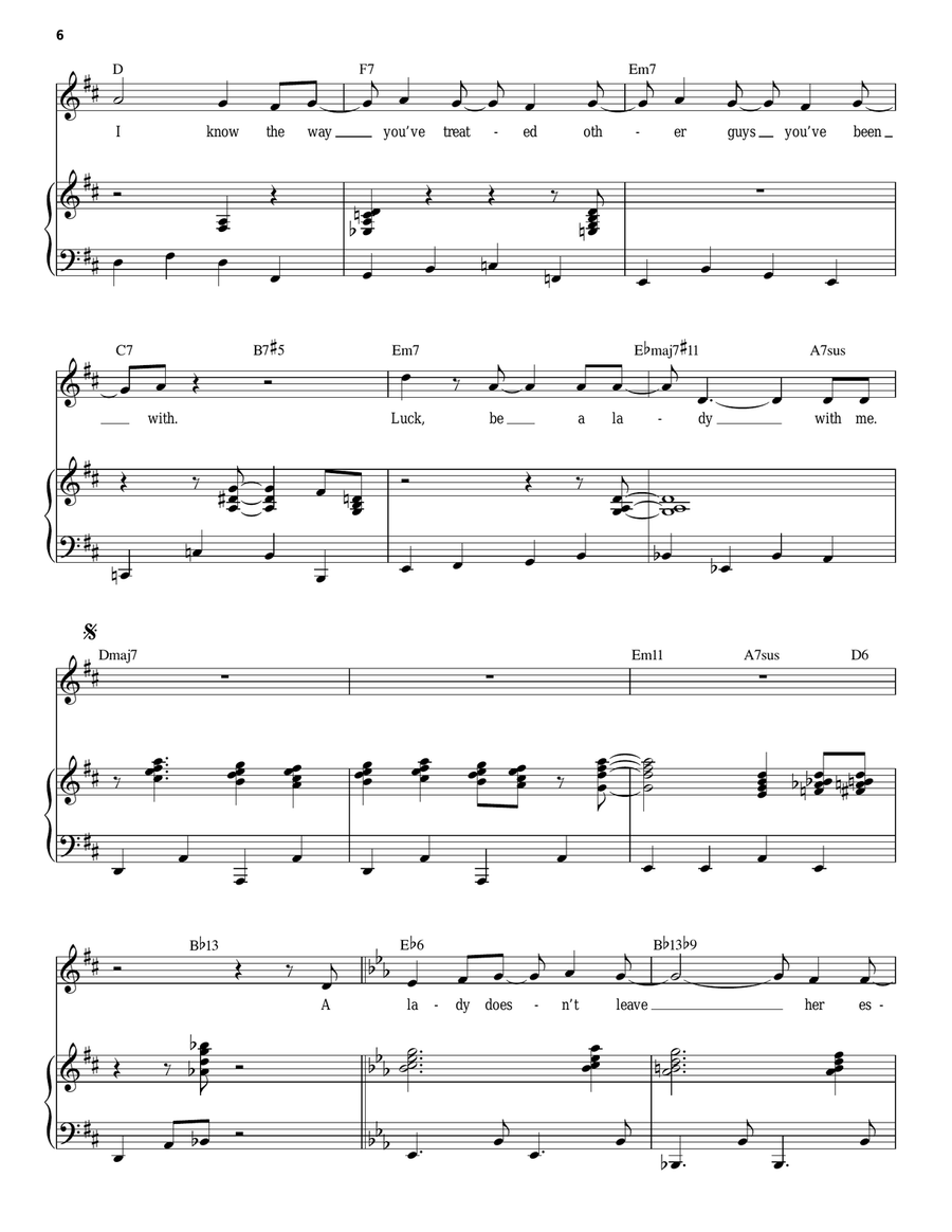 Luck Be A Lady Luck Be A Lady Piano, Vocal scores gallery preview page 6