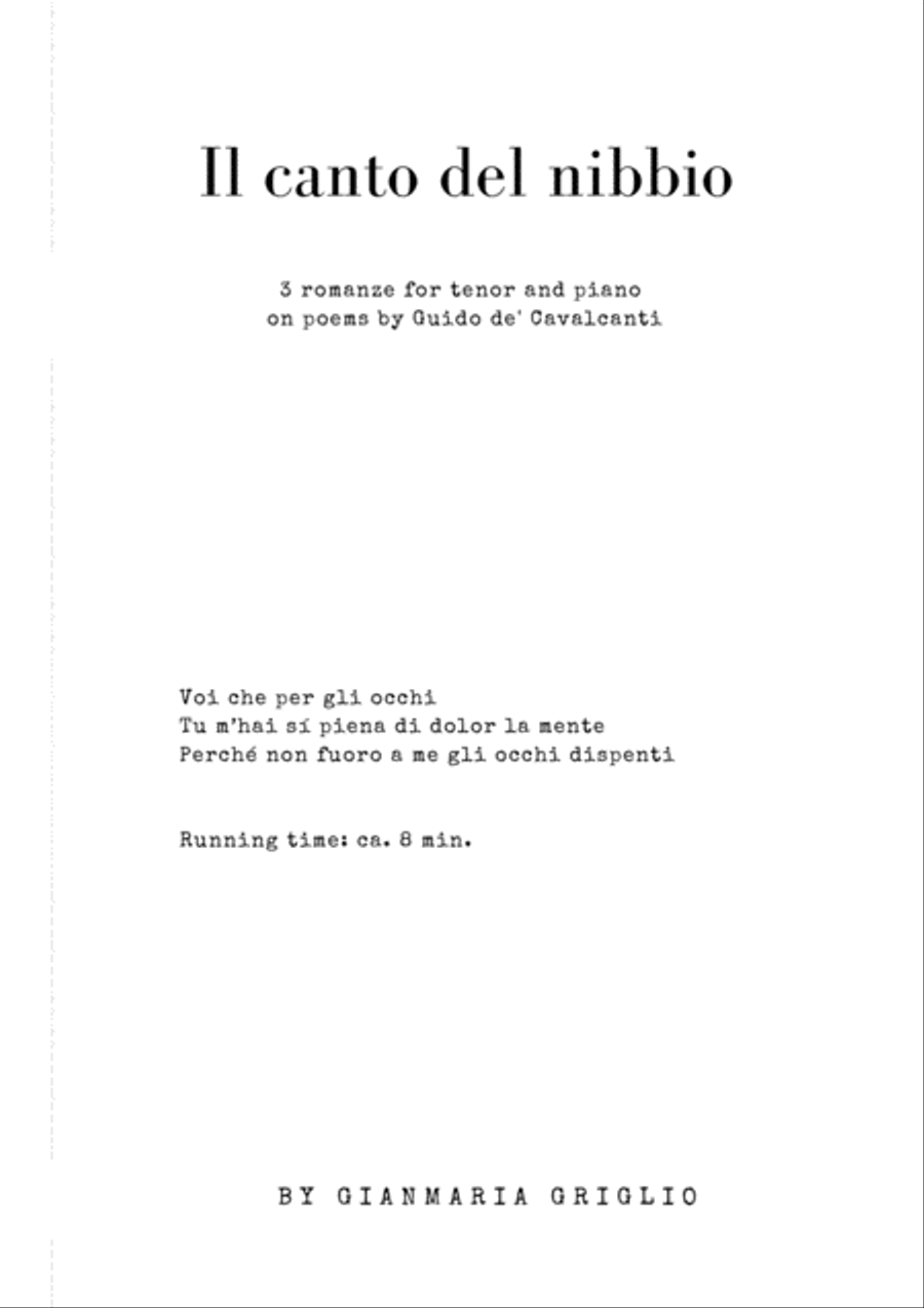 Il canto del nibbio - for tenor and piano Tenor Voice scores gallery preview page 2