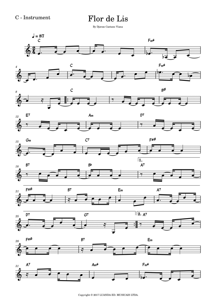 Flor De Lis Flor De Lis Piano, Vocal scores gallery preview page 1