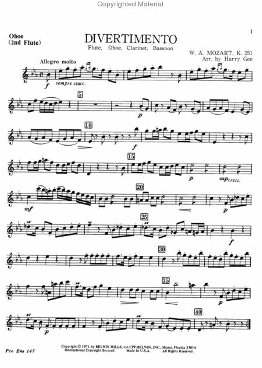 Divertimento Divertimento Woodwind Quartet scores gallery preview page 3