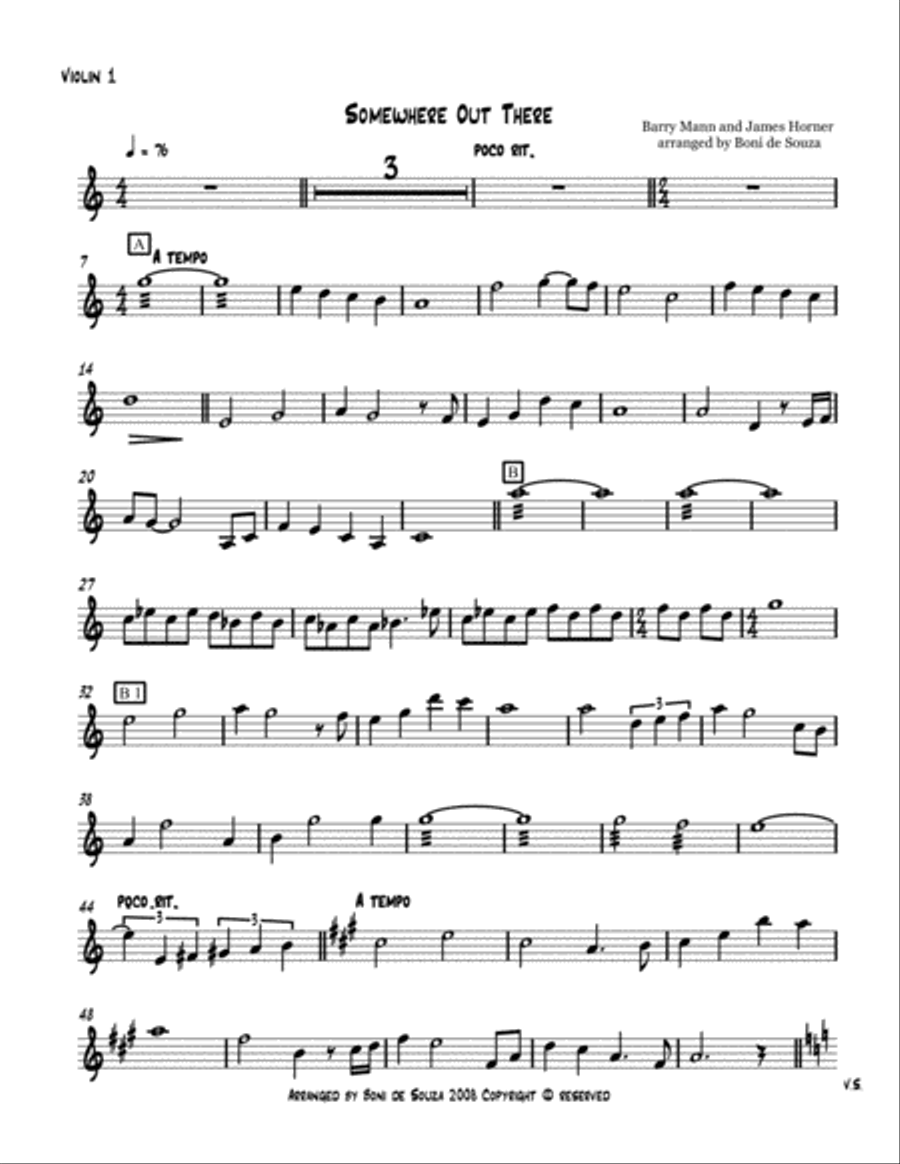 Somewhere Out There Large Ensemble scores gallery preview page 1