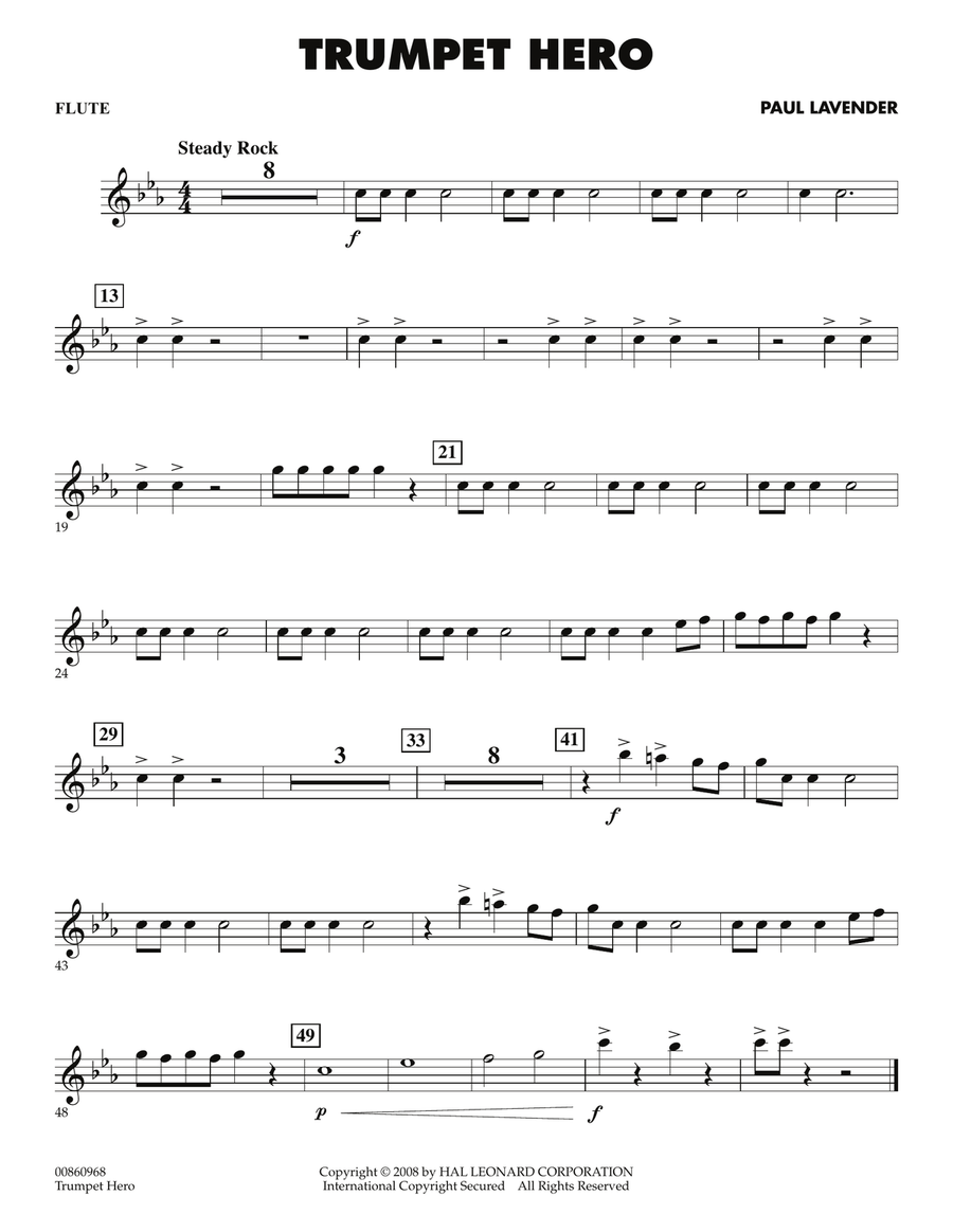 Trumpet Hero - Flute Concert Band scores gallery preview page 1