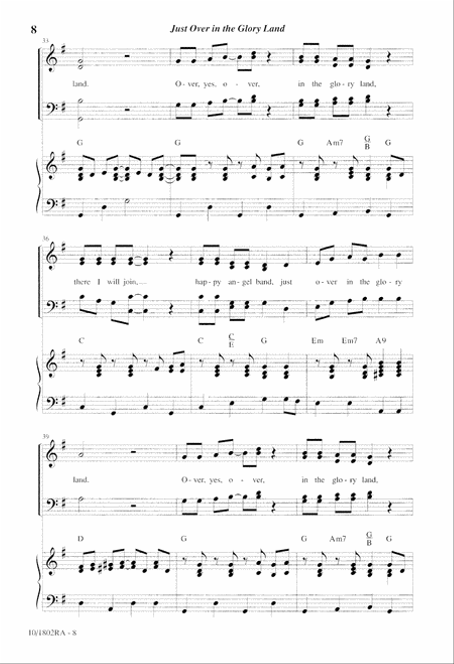 Just Over in the Glory Land 4-Part scores gallery preview page 8
