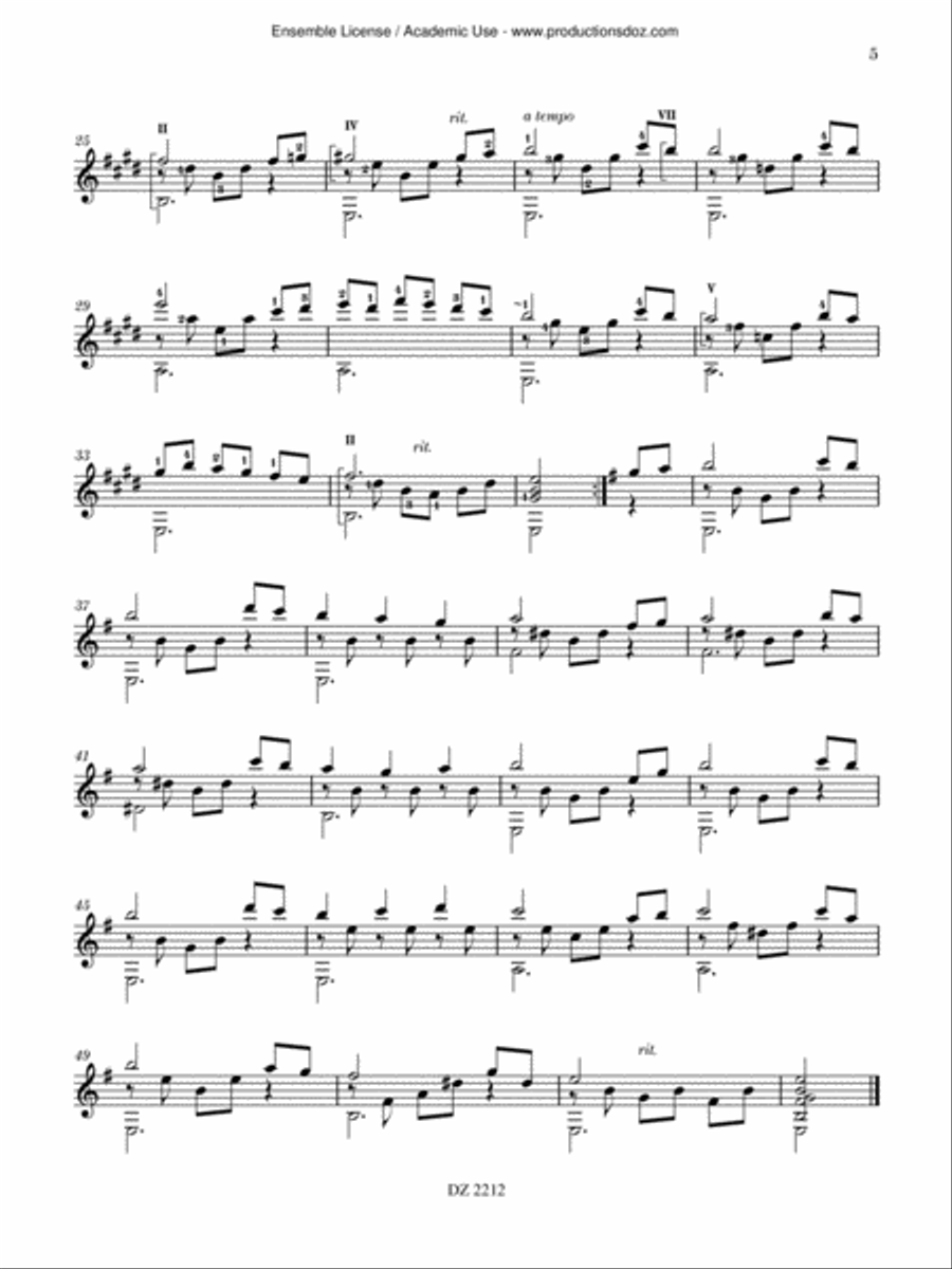 5 valses Classical Guitar scores gallery preview page 5