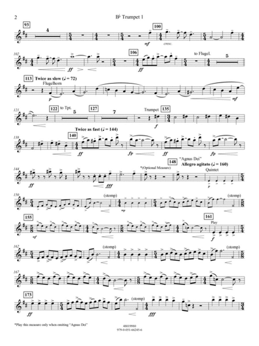 Suite from Mass (arr. Michael Sweeney) - Bb Trumpet 1