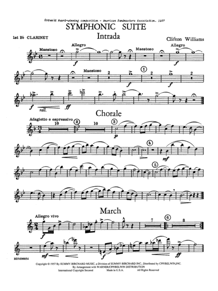 Symphonic Suite: 1st B-flat Clarinet