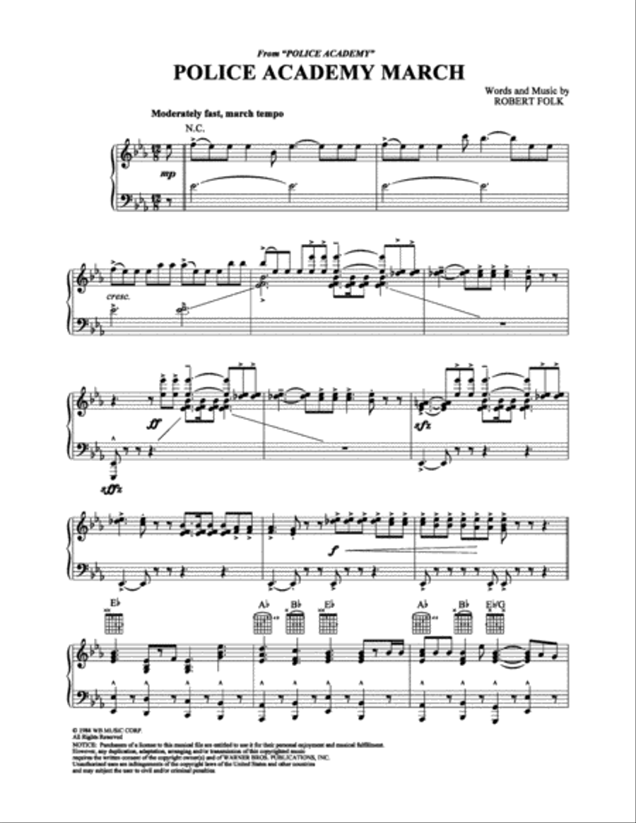 Police Academy March Piano Solo scores gallery preview page 1