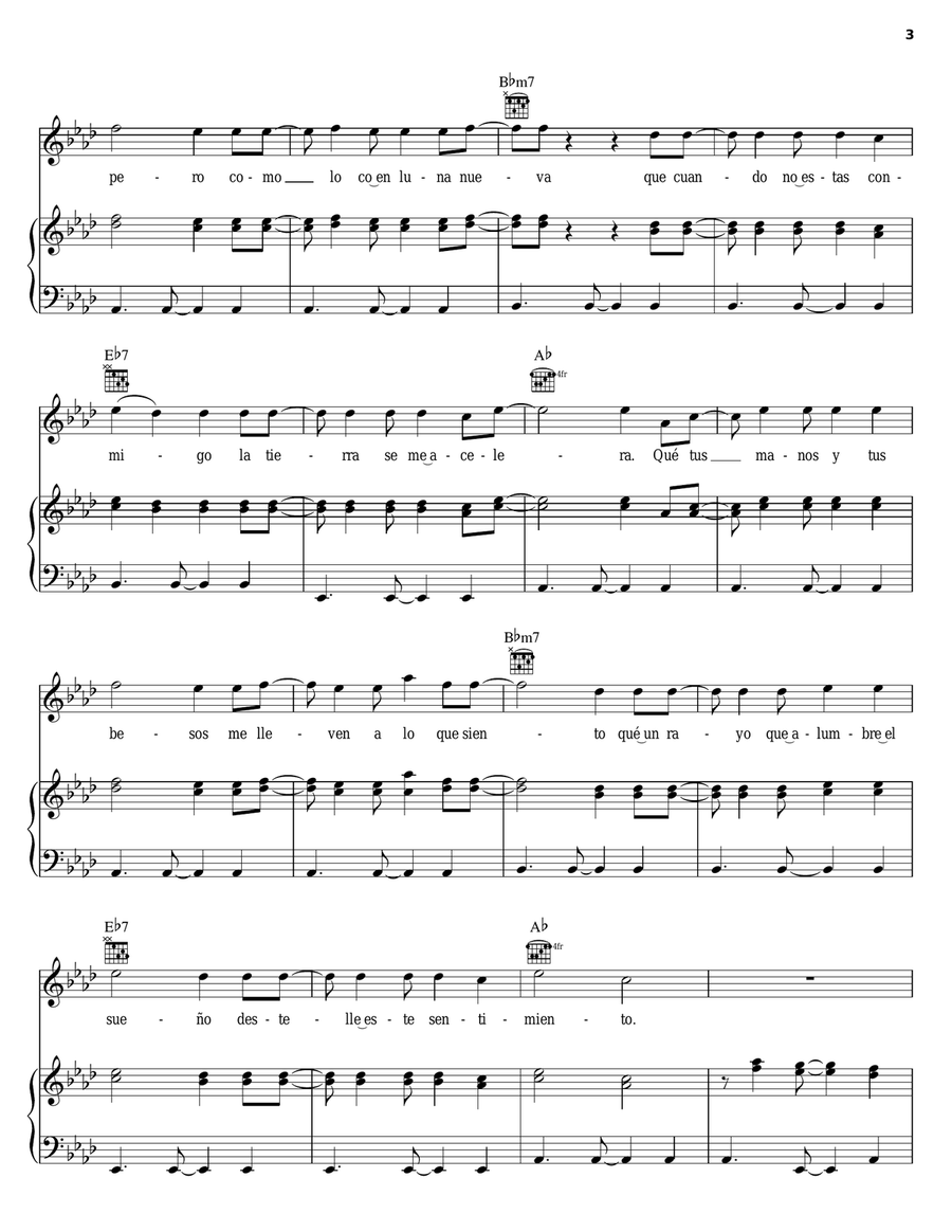 Luna Nueva Piano, Vocal, Guitar scores gallery preview page 3