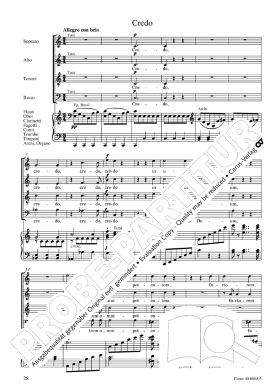 Mass in C Major 4-Part scores gallery preview page 29