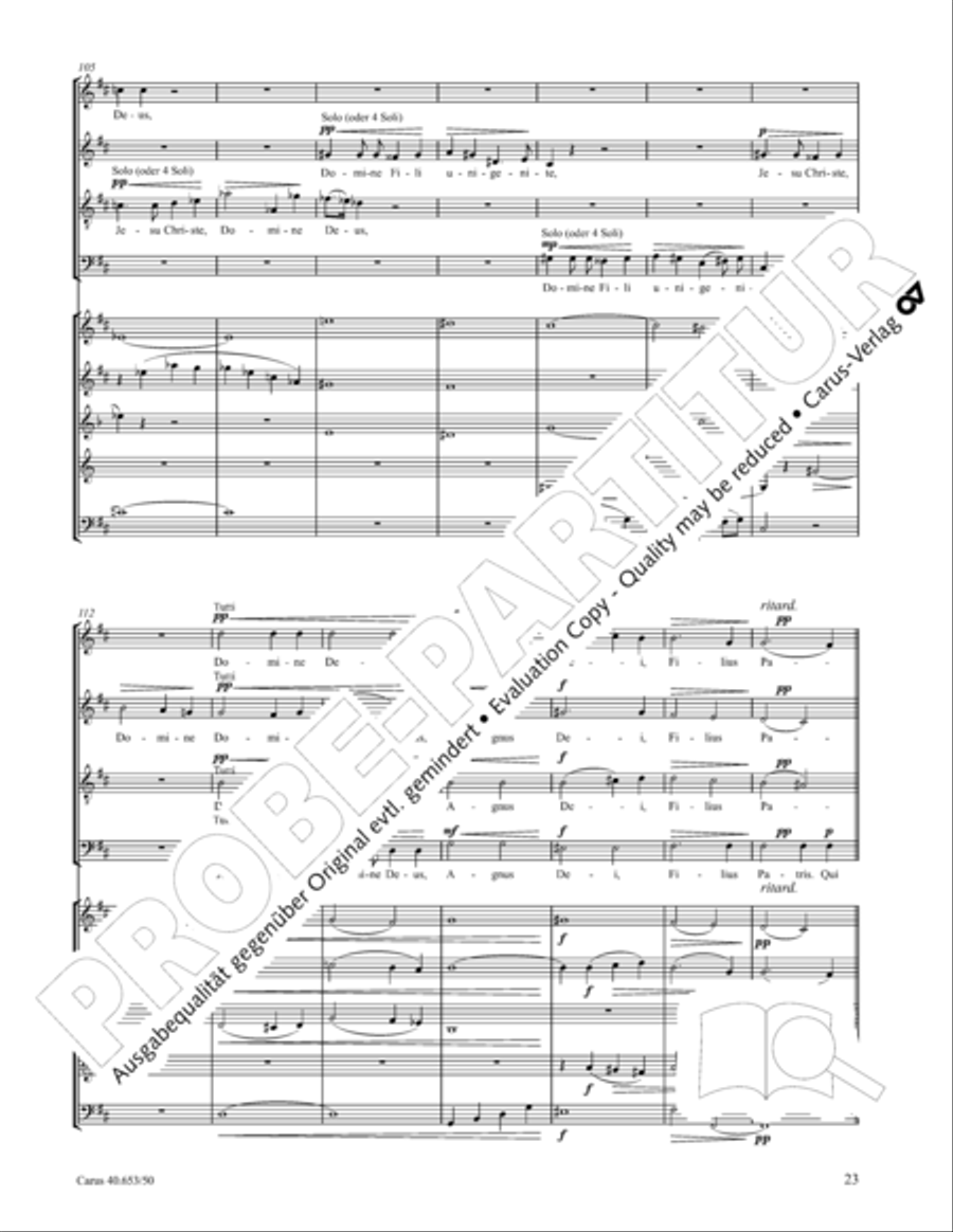 Mass in D Major (Missa in D) 4-Part scores gallery preview page 24