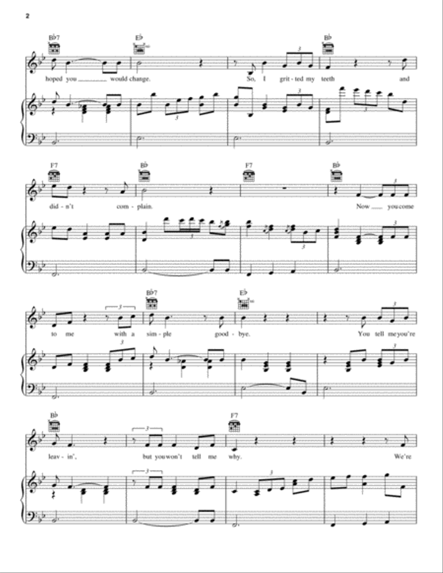 Thank God And Greyhound Piano, Vocal, Guitar scores gallery preview page 2