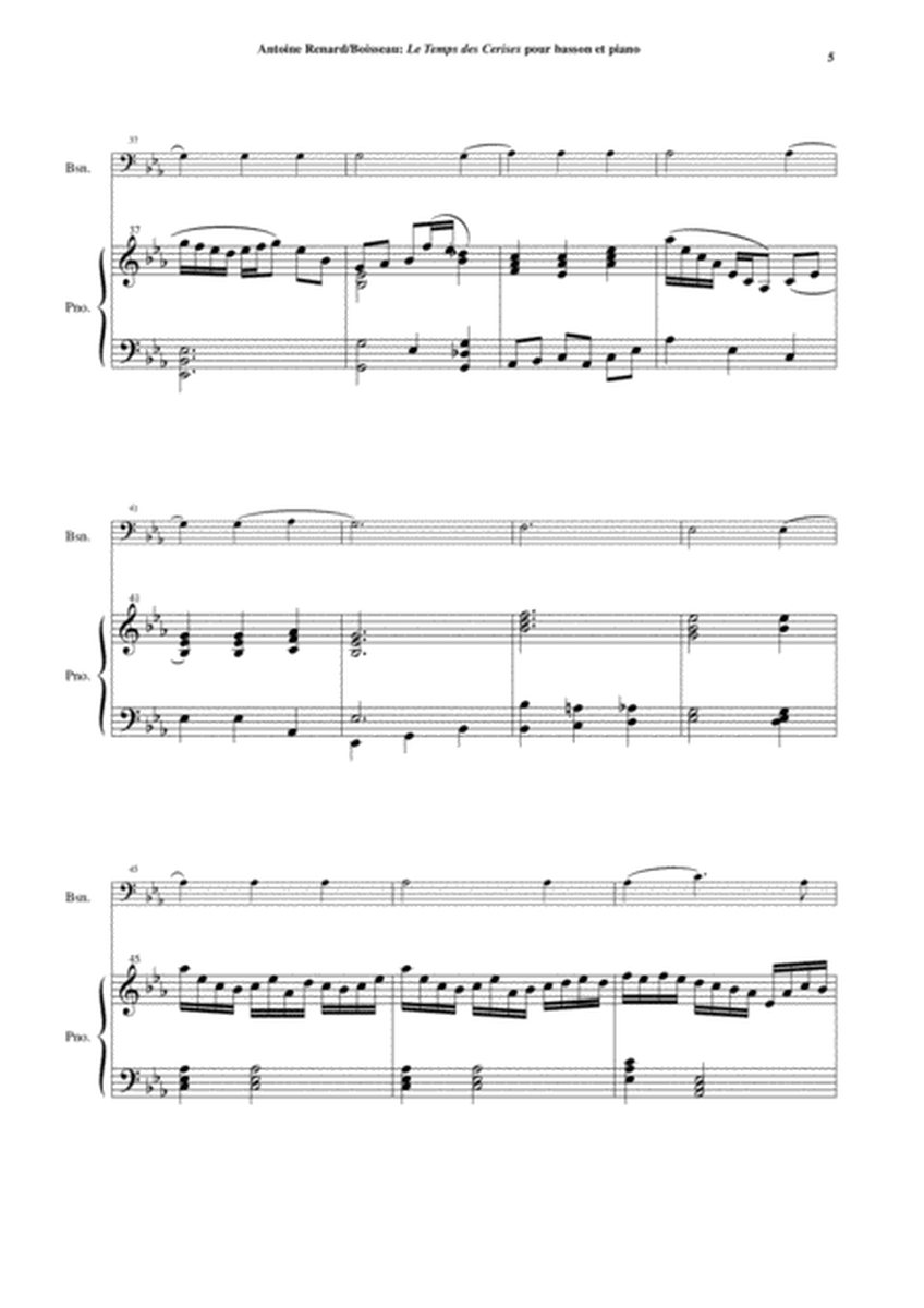 Antoine Renard: Le Temps des Cerises, arranged for bassoon and piano