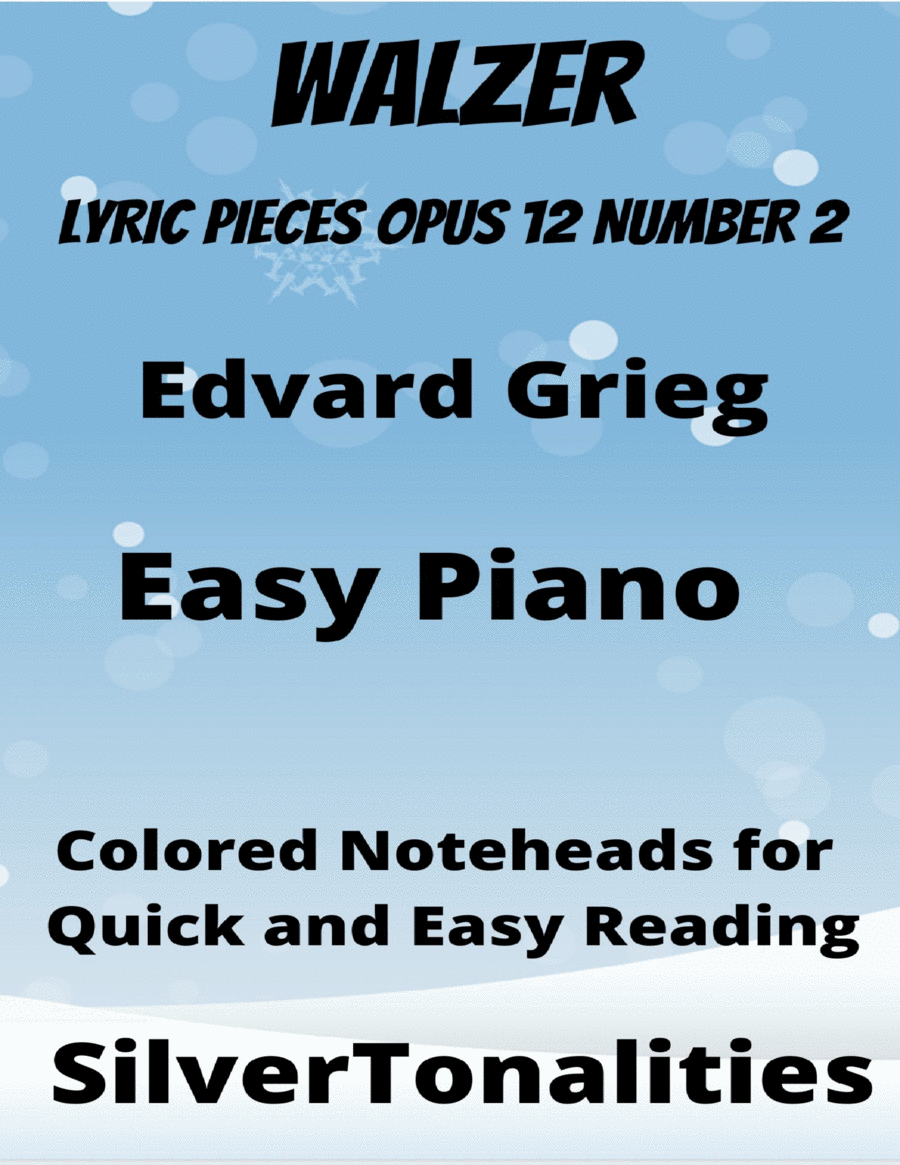Walzer Lyric Pieces Opus 12 Number 2 Easy Piano Sheet Music with Colored Notation