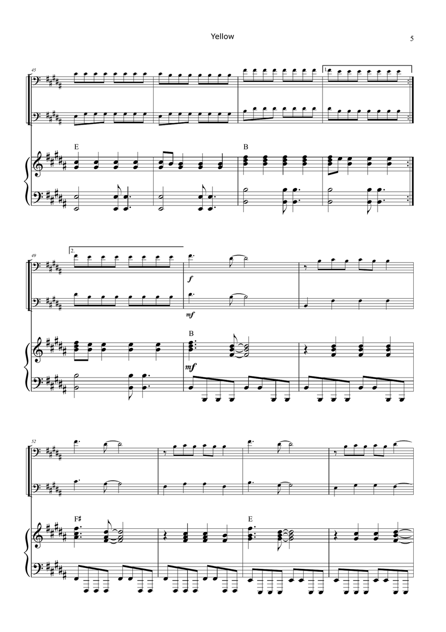 Yellow Trombone Duet scores gallery preview page 5