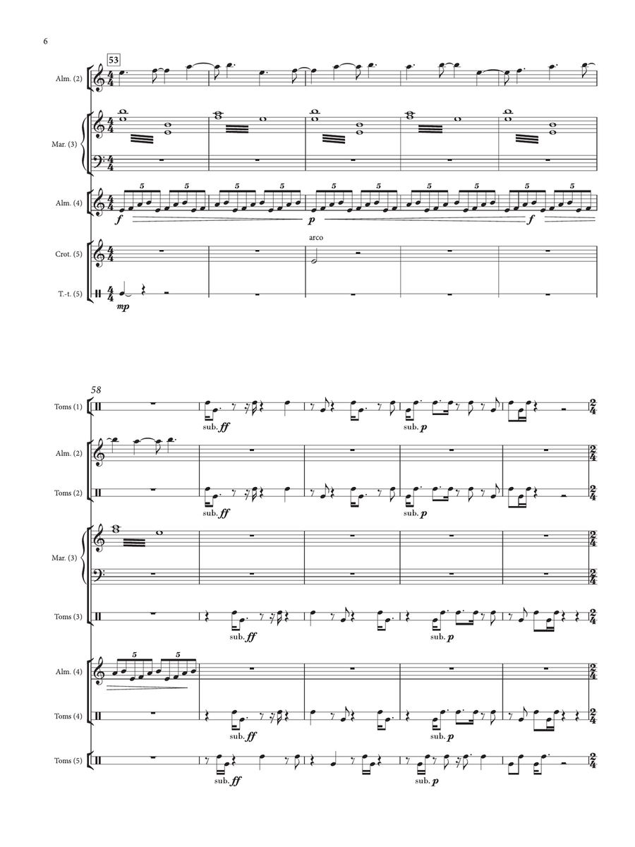I Shudder To Think (Score and Parts) Percussion Ensemble scores gallery preview page 6