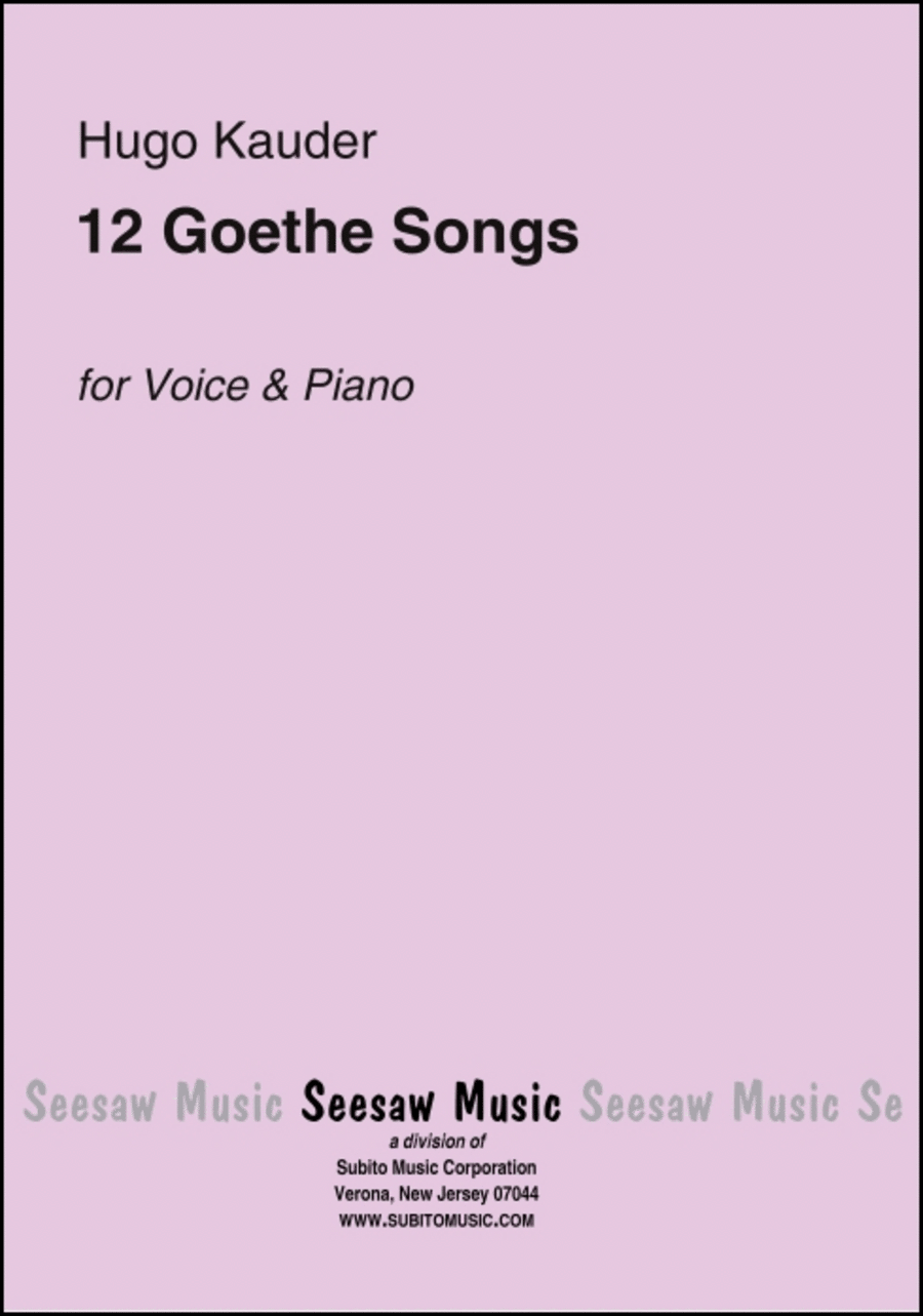 12 Goethe Songs Choir scores gallery preview page 1