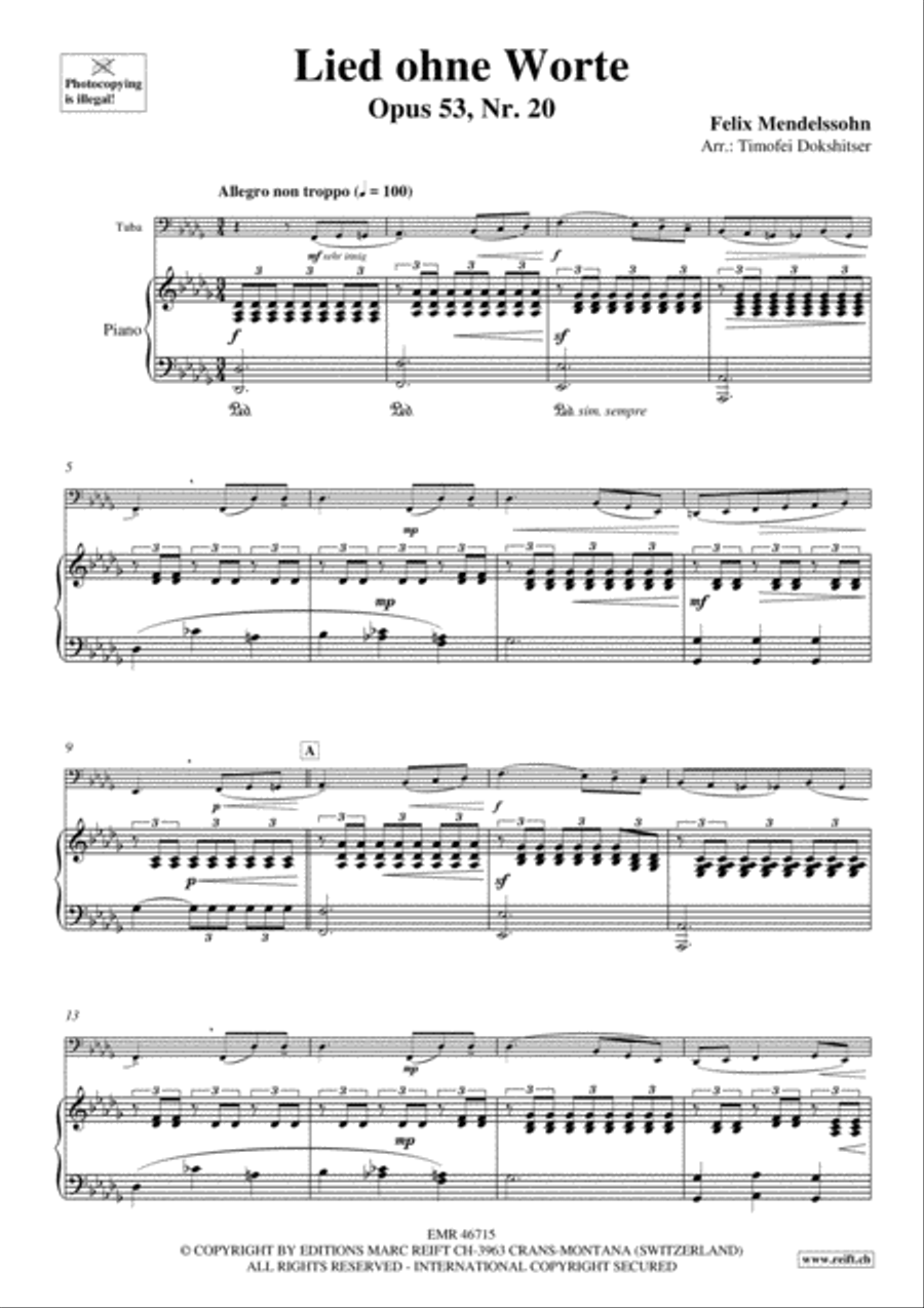 3 Lieder ohne Worte Tuba scores gallery preview page 5