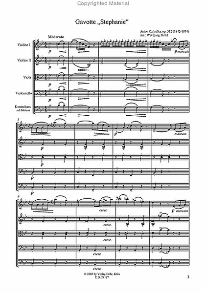 Stephanie op. 312 -Gavotte- (für Streichquartett)