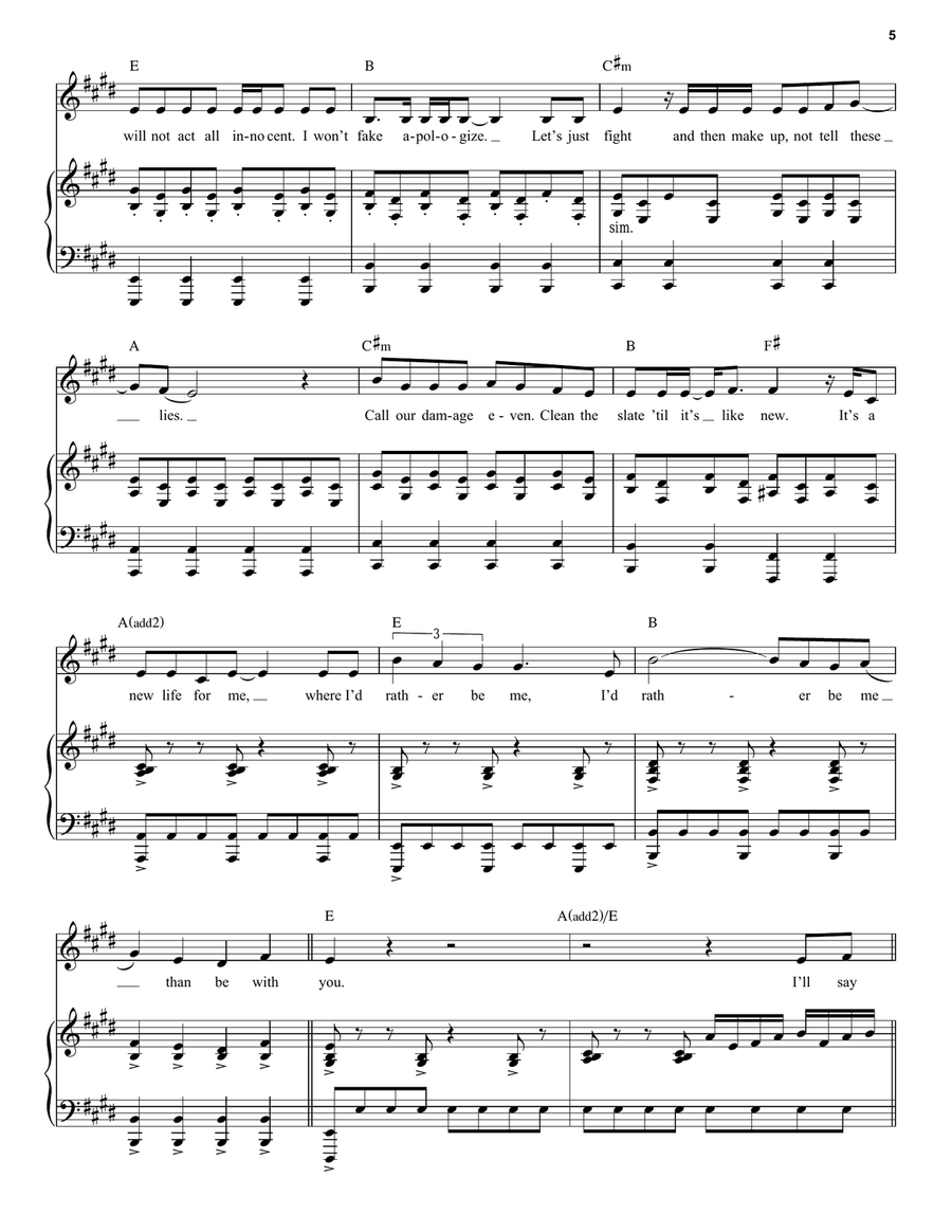 I'd Rather Be Me (from Mean Girls: The Broadway Musical) Voice scores gallery preview page 5