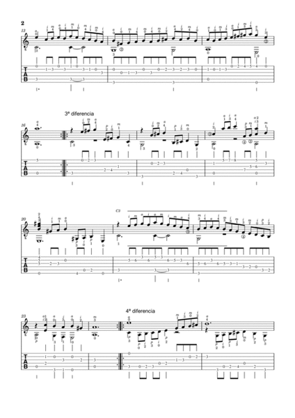 Luys de Narváez - Siete Diferencias sobre Guárdame las Vacas - Classical Guitar and Tablature image number null