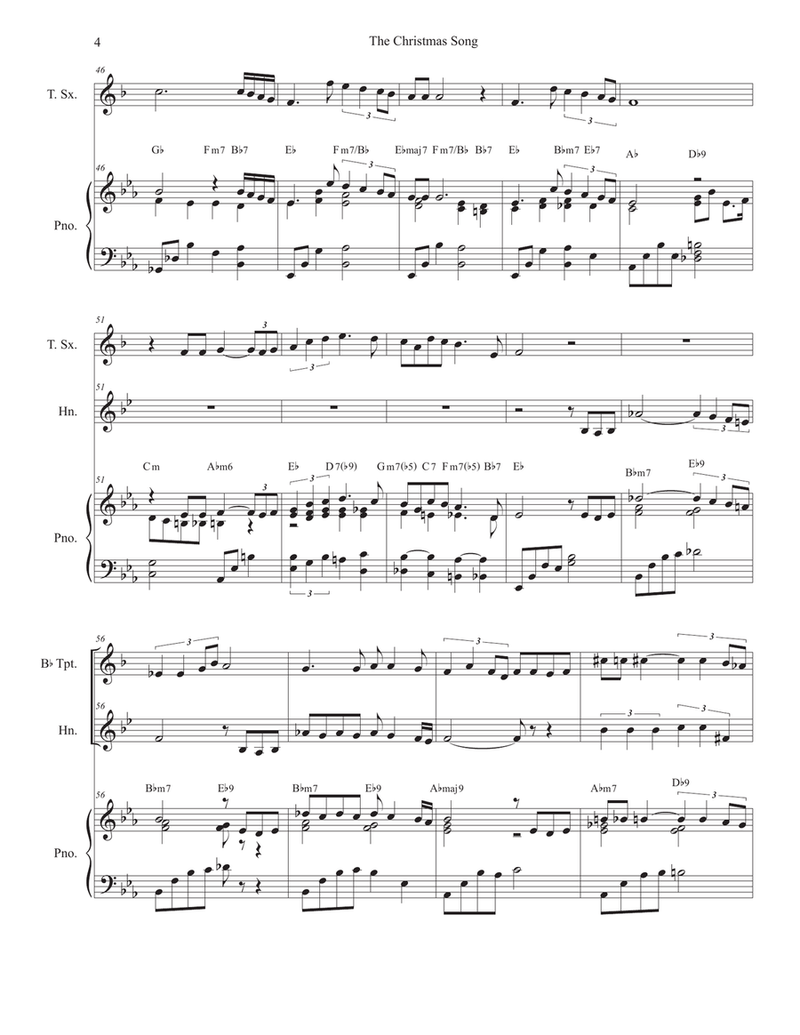 The Christmas Song (Chestnuts Roasting On An Open Fire) Brass Duet scores gallery preview page 4