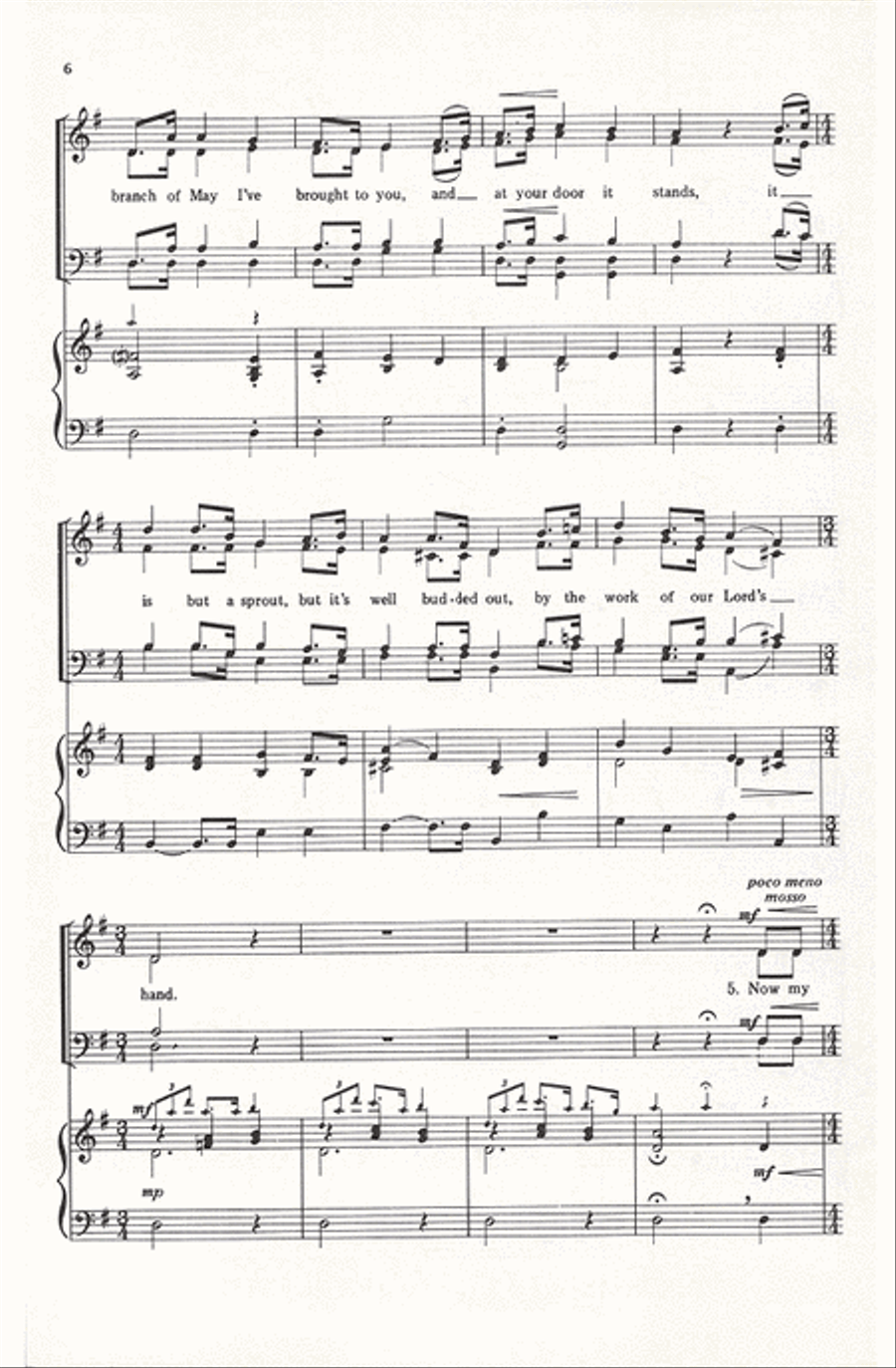 May Carol (Vårvisa) 4-Part scores gallery preview page 5