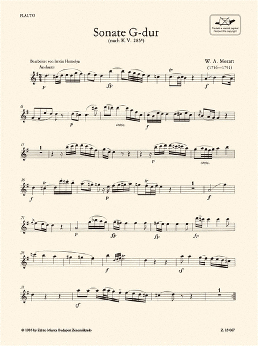 Sonata in G major K 285-a