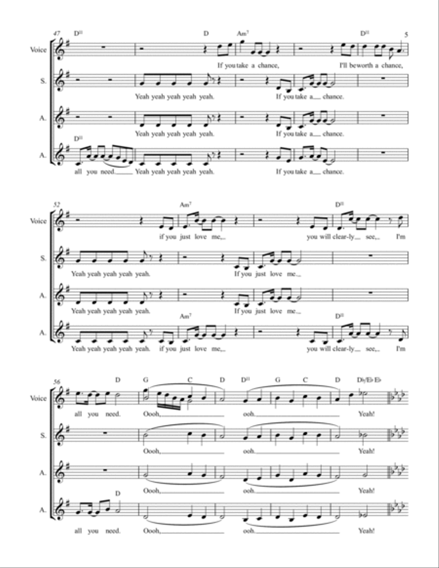 I Wanna Be The Only One SSAA scores gallery preview page 5