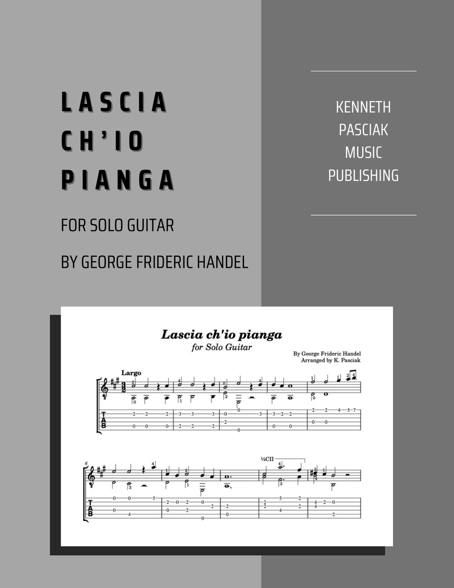 Lascia ch'io pianga (for Solo Guitar) Acoustic Guitar scores gallery preview page 1