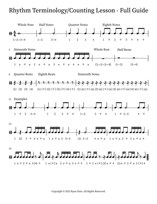 Rhythm Terminology/Counting Lesson - Full Guide