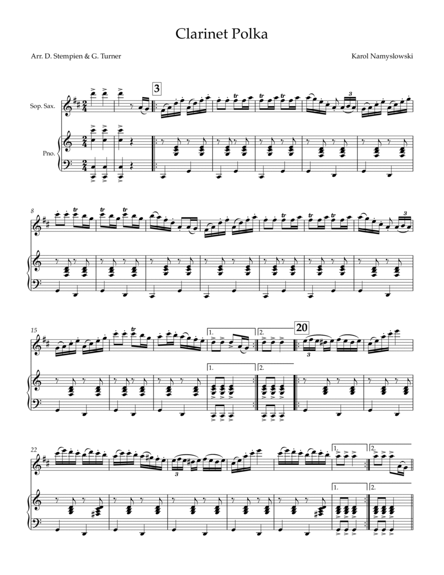 Clarinet Polka Clarinet scores gallery preview page 1