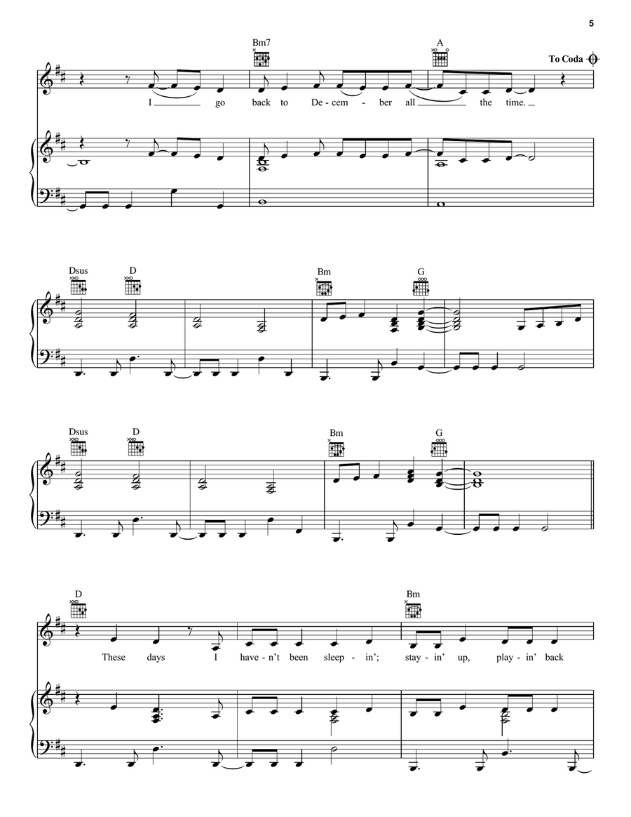 Back To December Acoustic Guitar scores gallery preview page 5