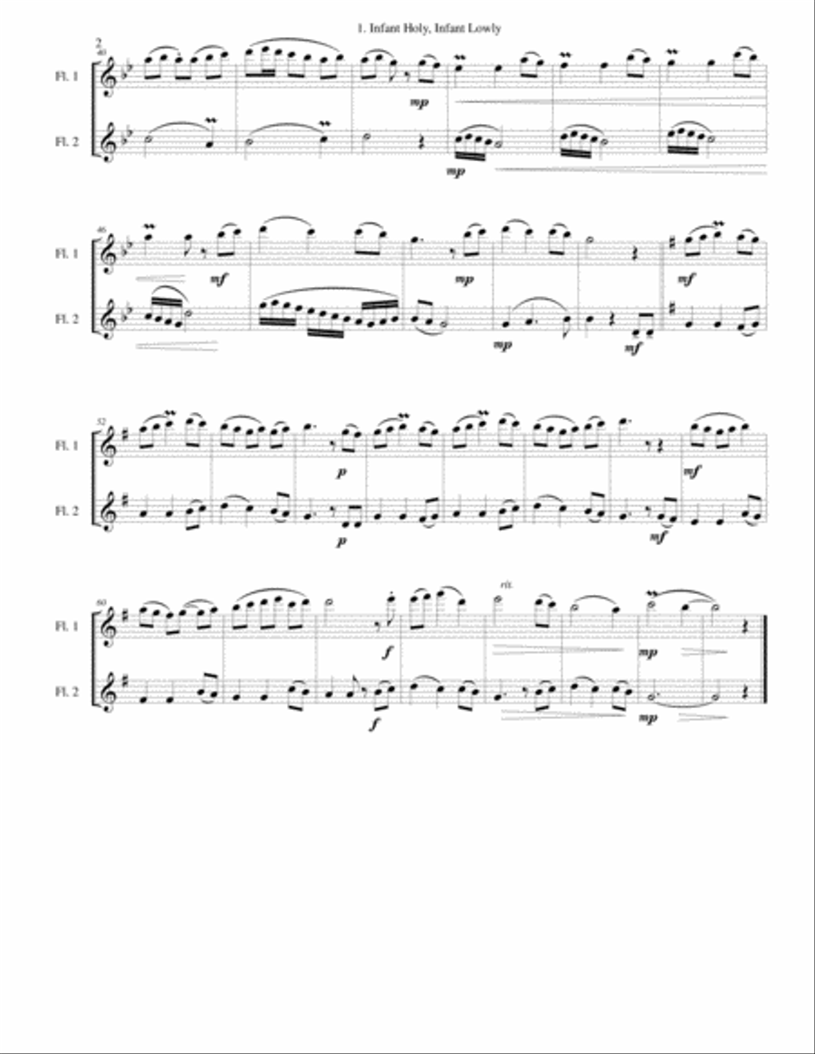 12 Flute duos based on traditional Christmas music Flute Duet scores gallery preview page 3
