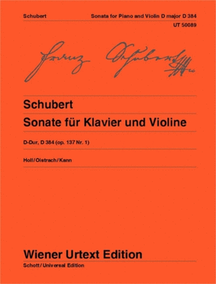 Book cover for Sonata (Sonatina) for Piano and Violin, D Major
