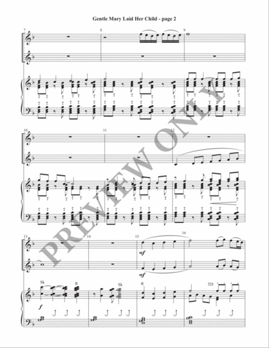 Gentle Mary Laid Her Child Director's Score (Print) Handbell Choir scores gallery preview page 3