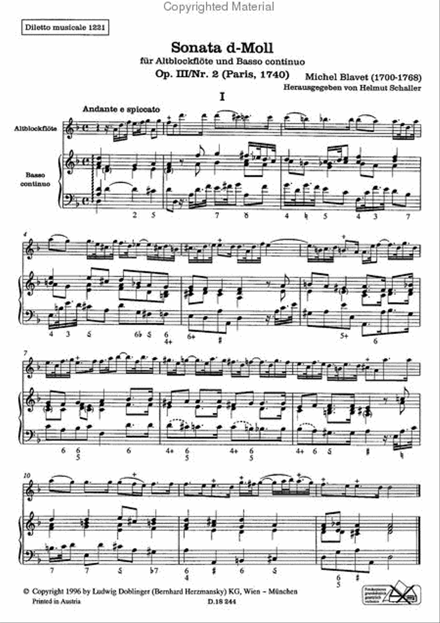 Sonata d-moll Sonata d-moll School and Community scores gallery preview page 2