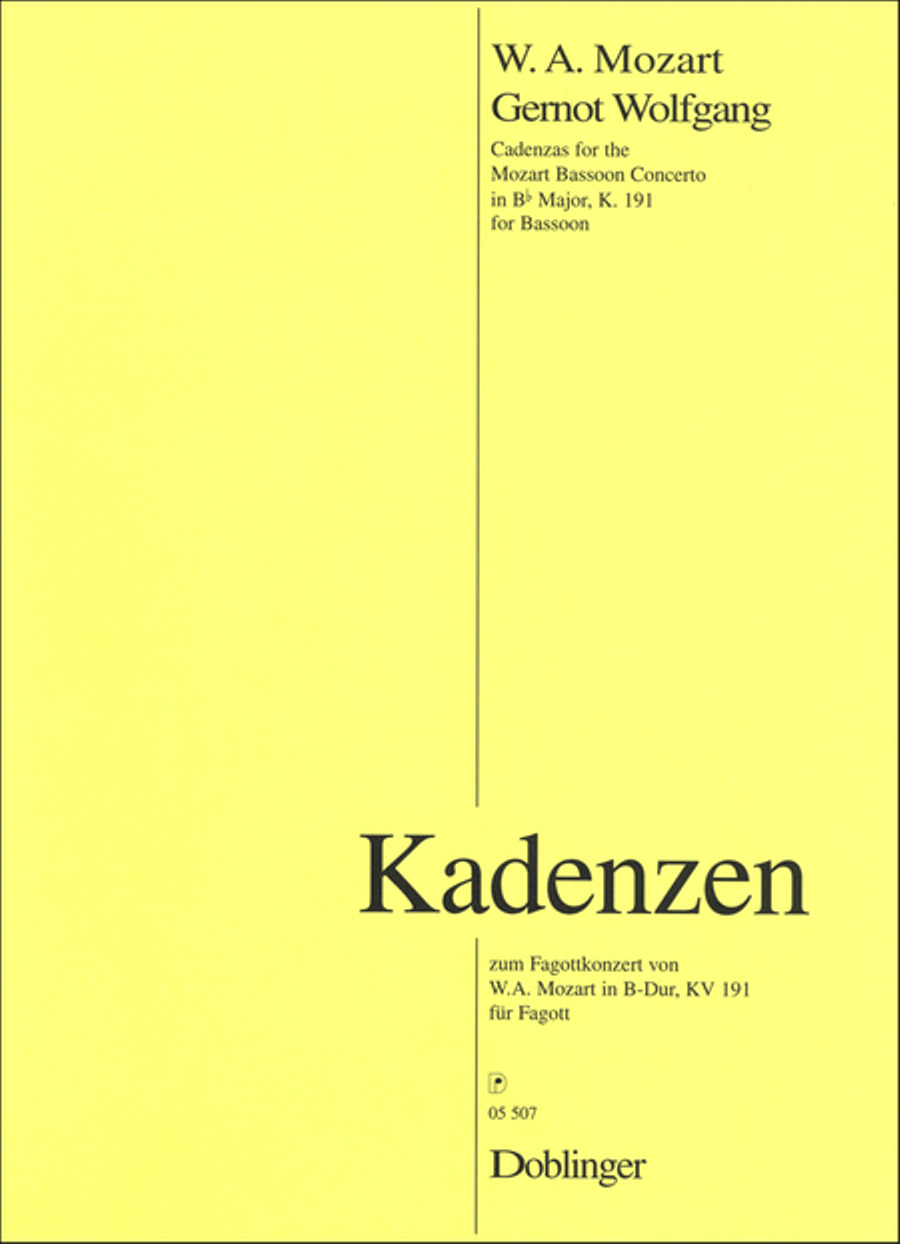 Kadenz zu W.A.Mozart Fagottkonzert in B-Dur Bassoon Solo scores gallery preview page 1
