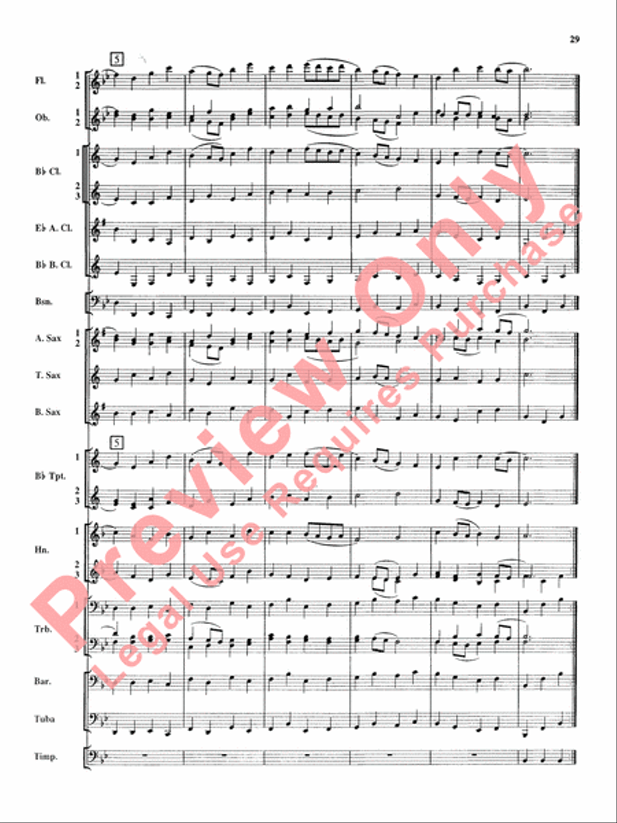 Royal Fireworks Music Concert Band scores gallery preview page 30