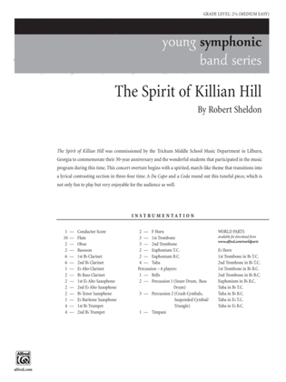 Book cover for The Spirit of Killian Hill: Score