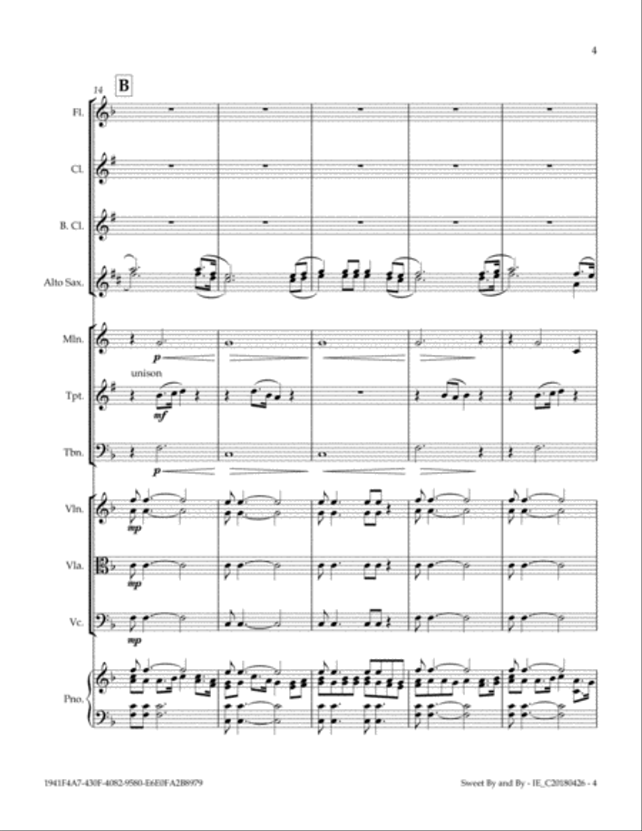 Sweet By And By (There's A Land That Is Fairer Than Day) Full Orchestra scores gallery preview page 5