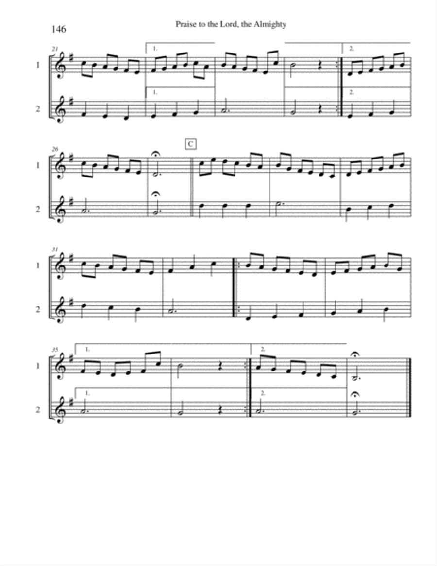 Ten Selected Hymns for the Performing Duet, Vol. 8 - clarinet and bass clarinet Clarinet Duet scores gallery preview page 6