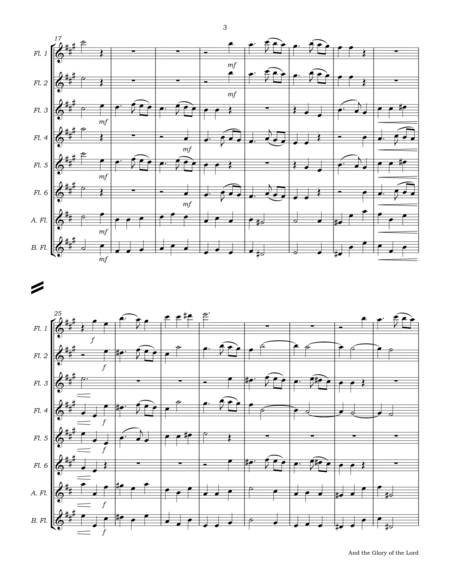 And the Glory of the Lord from Messiah for Flute Choir image number null