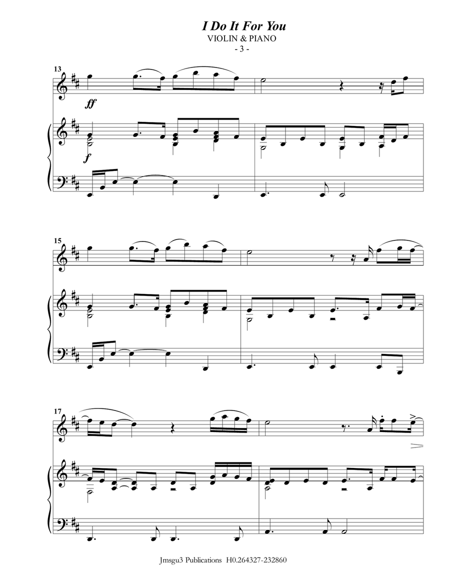 (Everything I Do) I Do It For You Violin Solo scores gallery preview page 3