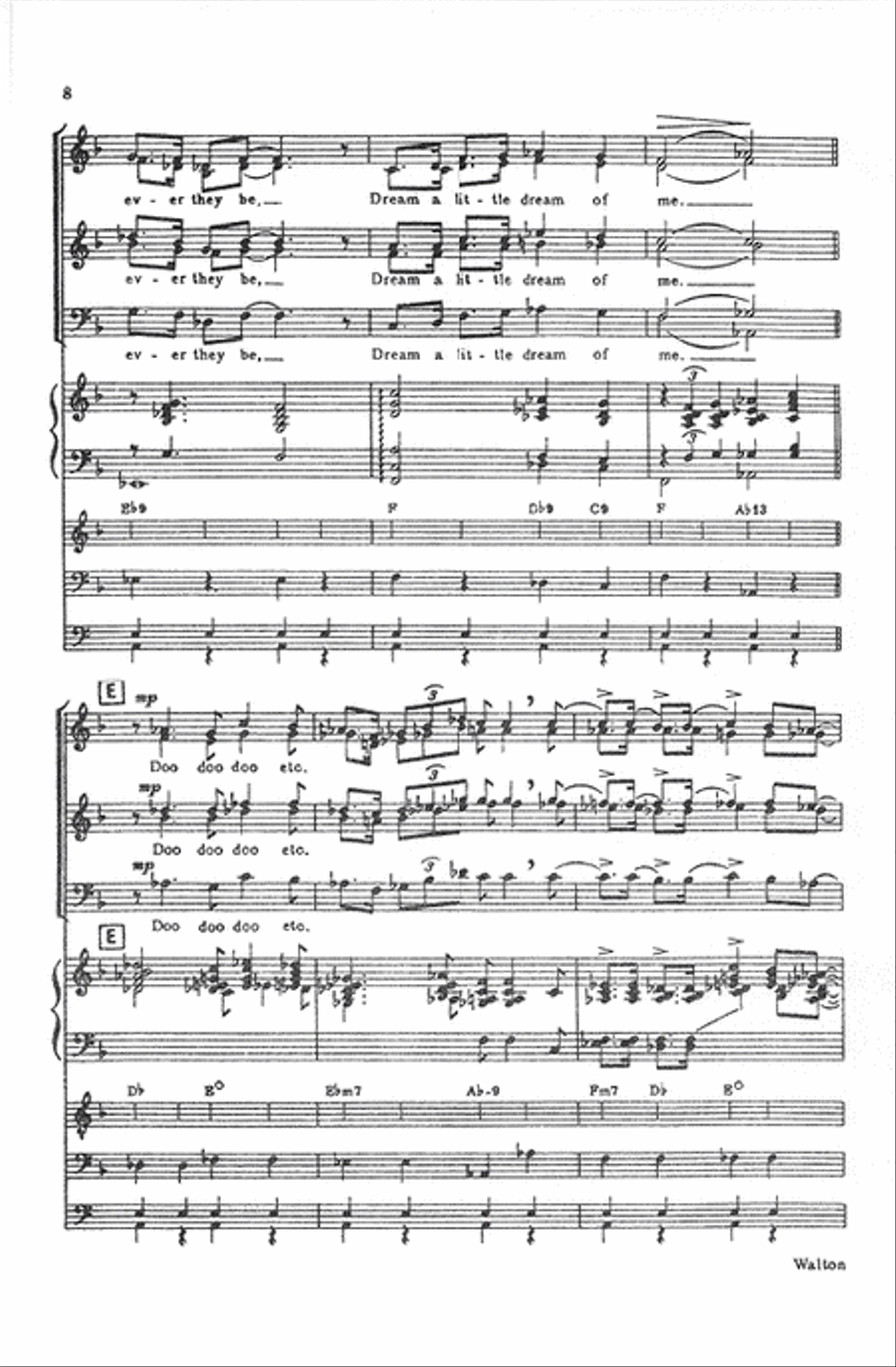 Dream a Little Dream af Me (Vocal Score) Divisi scores gallery preview page 7