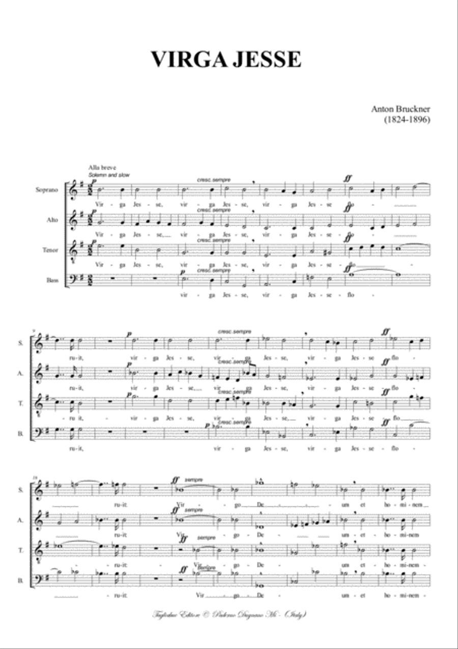 VIRGA JESSE - WAB 52 - Bruckner A. - For SATB Choir image number null