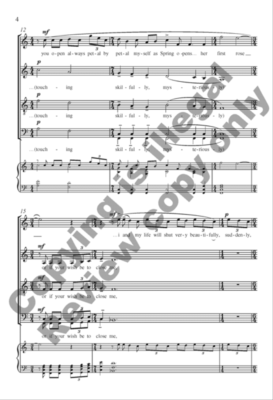 Sometimes I Feel Alive: 3. somewhere I have never travelled Divisi scores gallery preview page 11