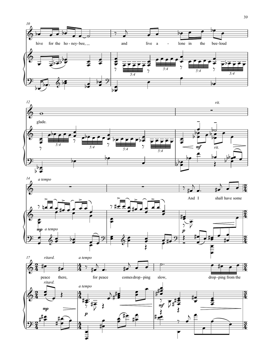 The Lake Isle Of Innisfree Voice scores gallery preview page 2